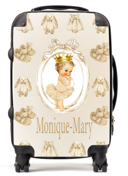 Personalised Suitcase Lux Gold Blonde Hair Baby