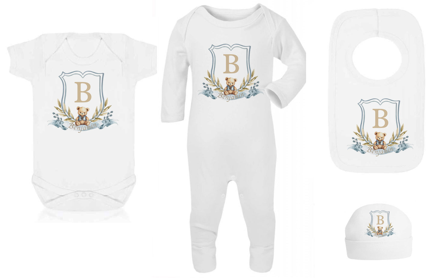 Shnuggle bath personalised set Bear monogram