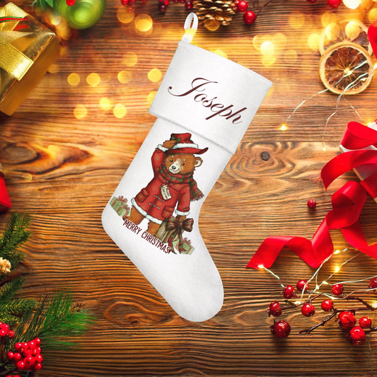 Christmas Paddington personalised stocking