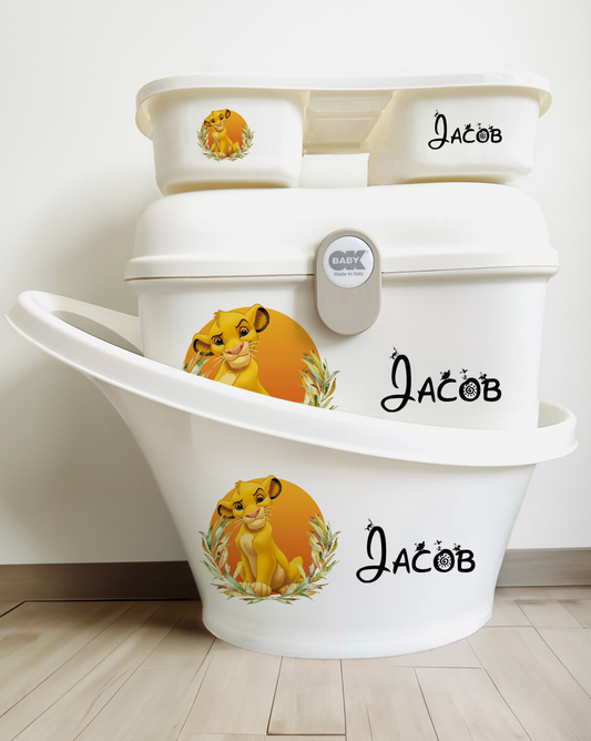 Shnuggle bath personalised set D Lion