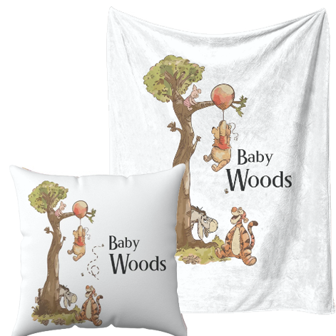 Personalised Winnie the pooh Blanket and pillow sets