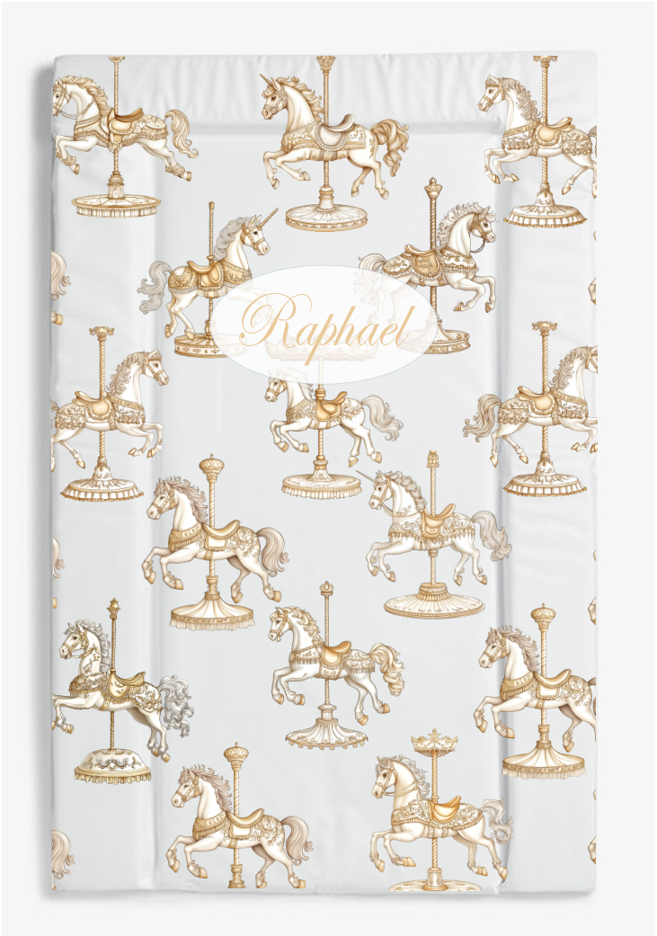 vintage carousal horse changing mat