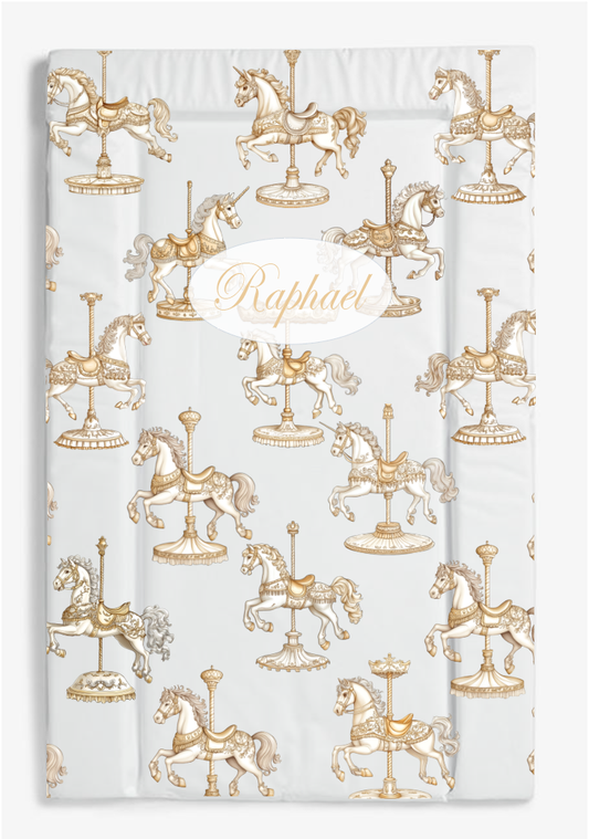 vintage carousal horse changing mat