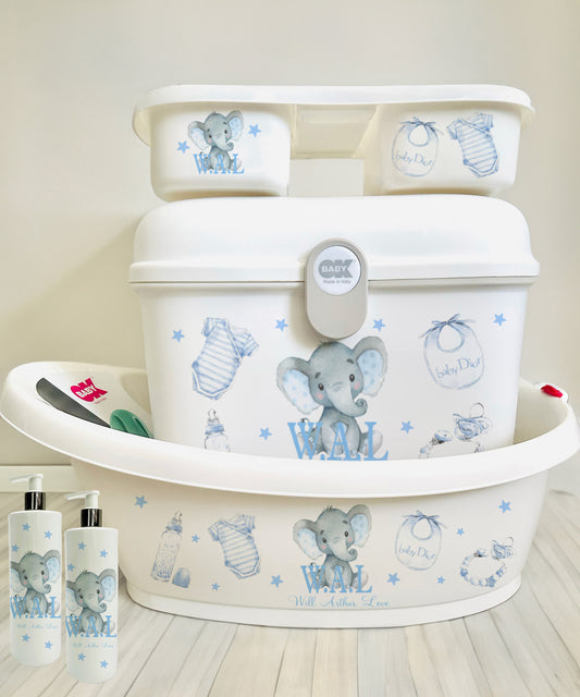 Ok baby Lux Blue Elephant Bath Set