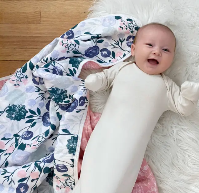 Essentials Cotton Muslin Blanket flowers bloom (120cm)