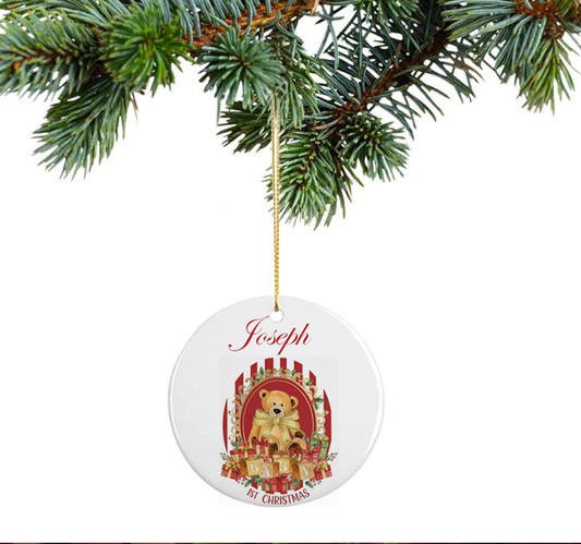 Christmas Stripe bear tree ornament