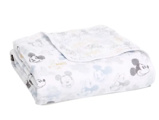Essentials Cotton Muslin Blanket mickey mouse + minnie mouse(120cm)