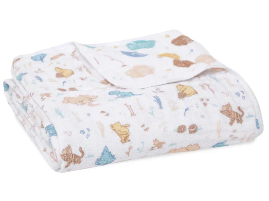 Essentials Cotton Muslin Blanket Woodland Pooh (120cm)