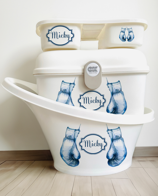 Shnuggle bath personalised set Boxing
