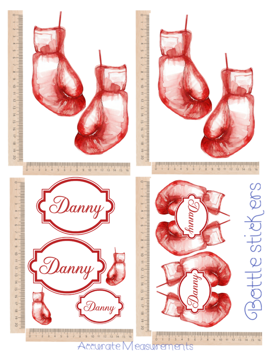 boxing sticker set red