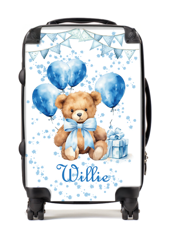 Ok baby bath personalised set Blue balloon bear