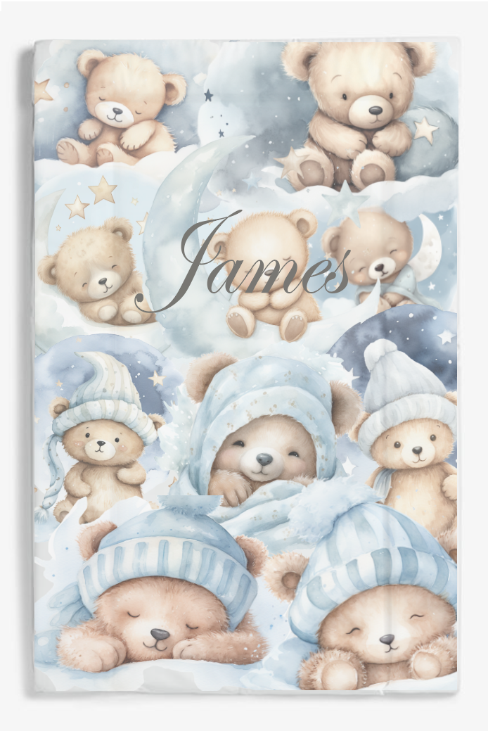 sleeping bear Blue changing mat
