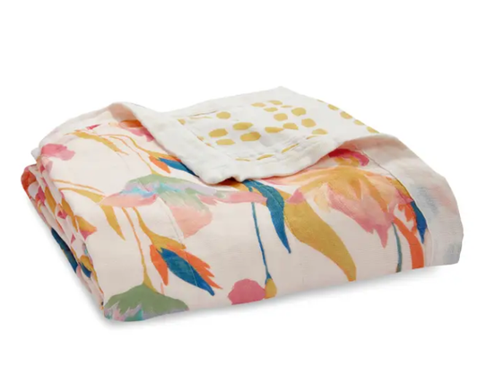 Essentials Cotton Muslin Blanket Tulips Luxury (120cm)