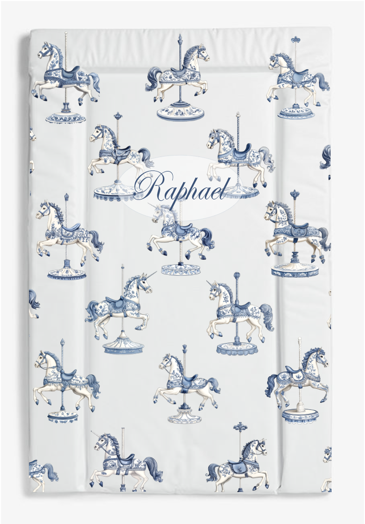 vintage carousal horse changing mat