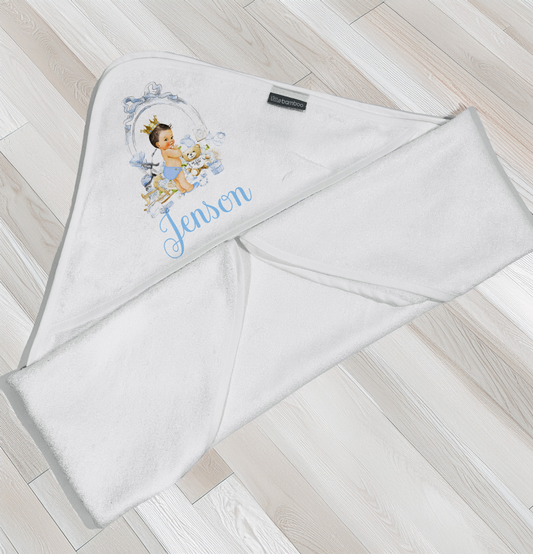 Lux blue brown hair baby towel