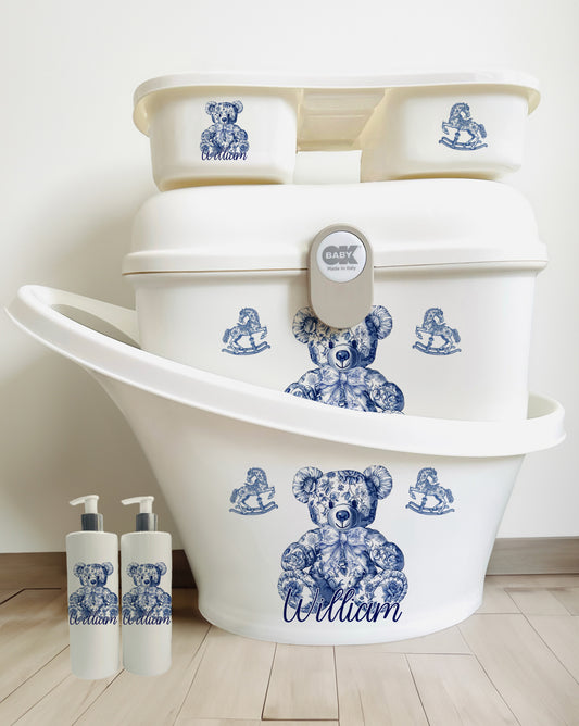 Vintage bear blue Sticker set