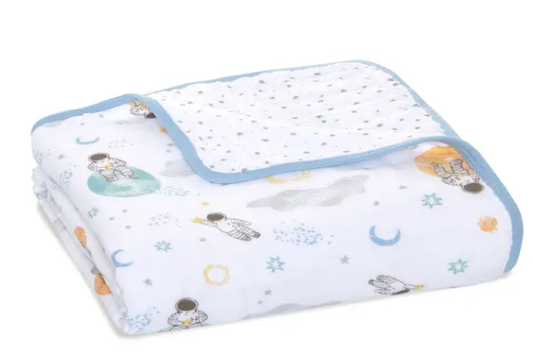Essentials Cotton Muslin Blanket space explorers (112cm)