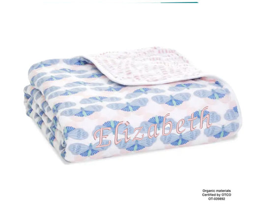 Essentials Cotton Muslin Blanket Butterflys (120cm)