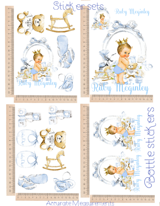 Lux blue blond baby sticker set