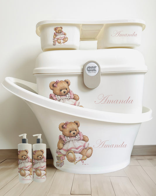 Shnuggle bath personalised set Vintage bear