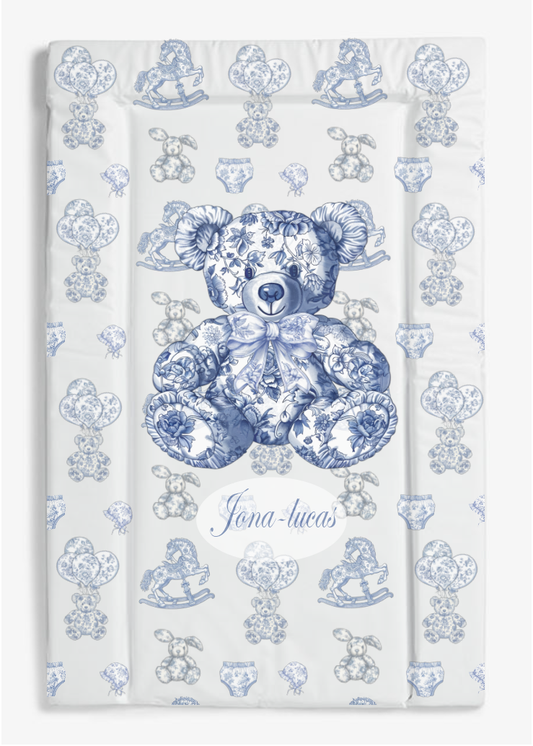 Ok baby Personalised bath set blue vintage bear