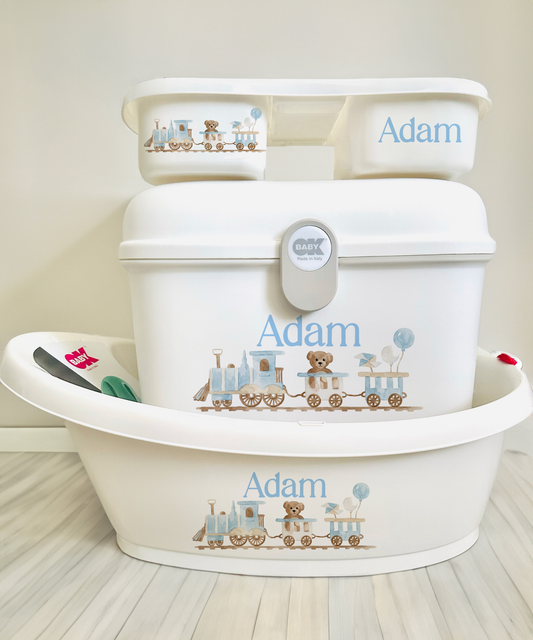 Ok baby bath personalised set Train