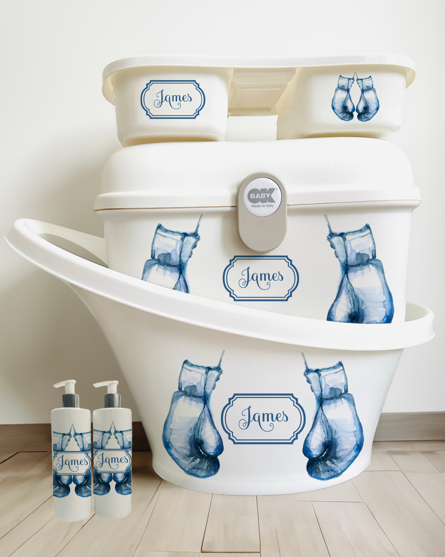 Shnuggle Personalised Bath Set Boxing Gloves & Matching Items