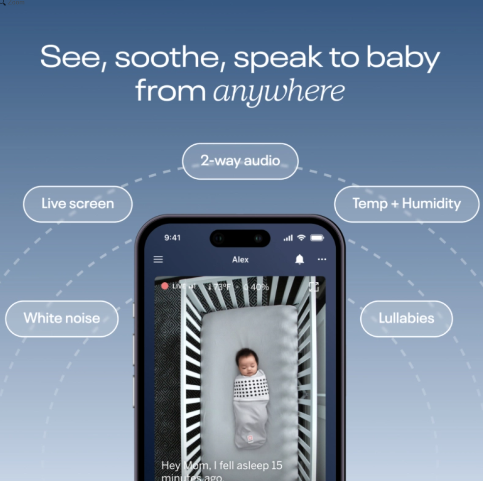 Nanit Pro Smart Baby Monitor and Gen 2 Floor Stand - White