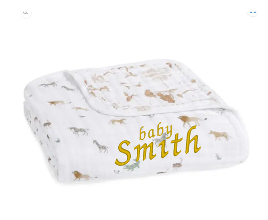 Essentials Cotton Muslin blanket safari dreams (120cm)