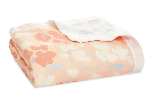 Essentials Cotton Muslin Blanket Flower art Luxury (120cm)