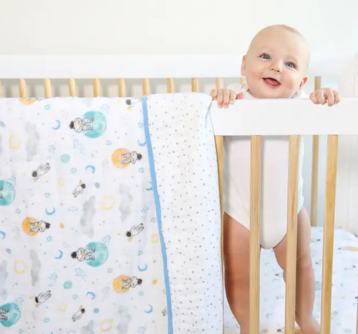 Essentials Cotton Muslin Blanket space explorers (112cm)