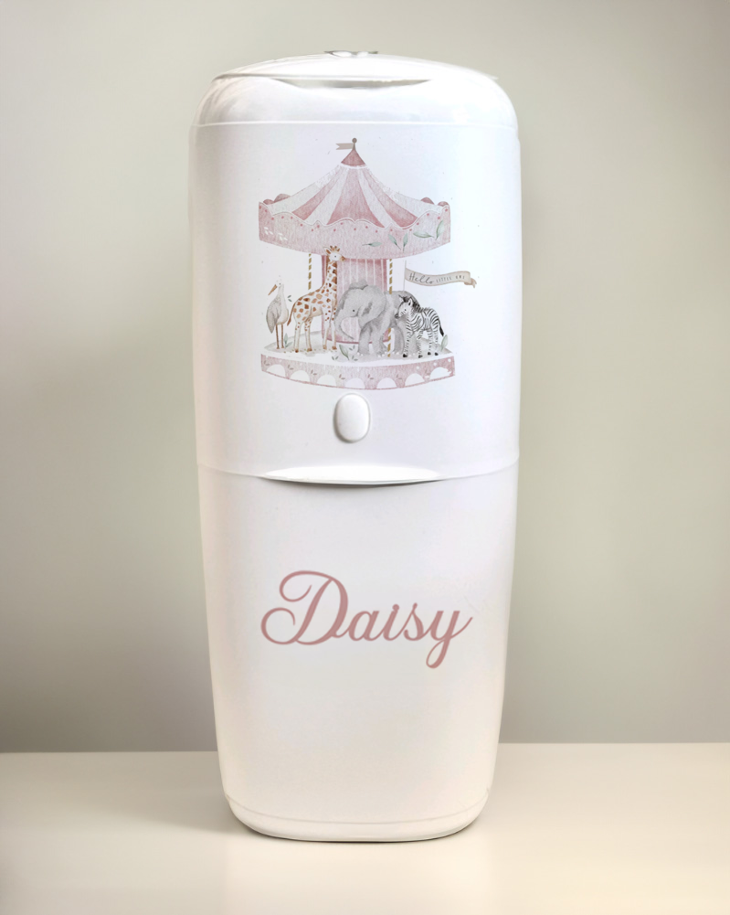 Ok Baby Bath personalised set carousal pink