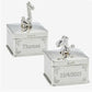 Engraved silver curl and tooth box