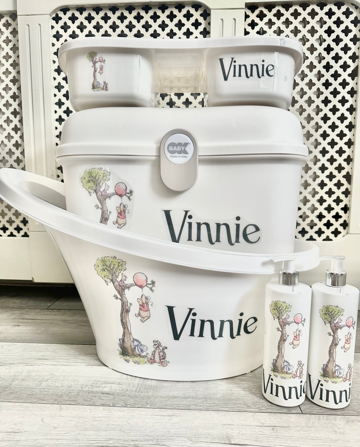 Shnuggle bath personalised set Disney winnie the pooh