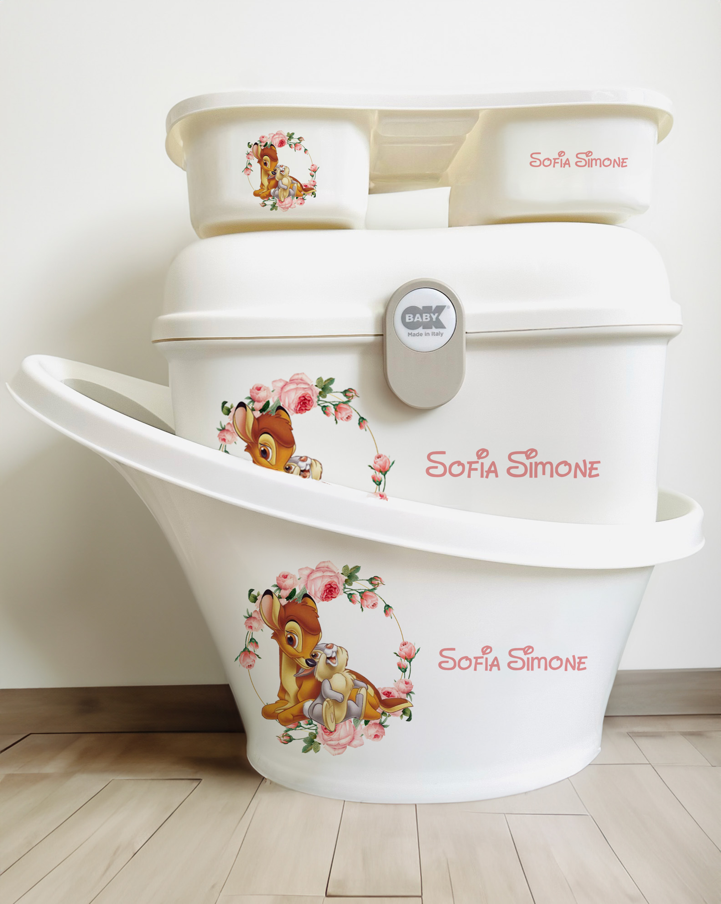 Shnuggle bath personalised set D bambi