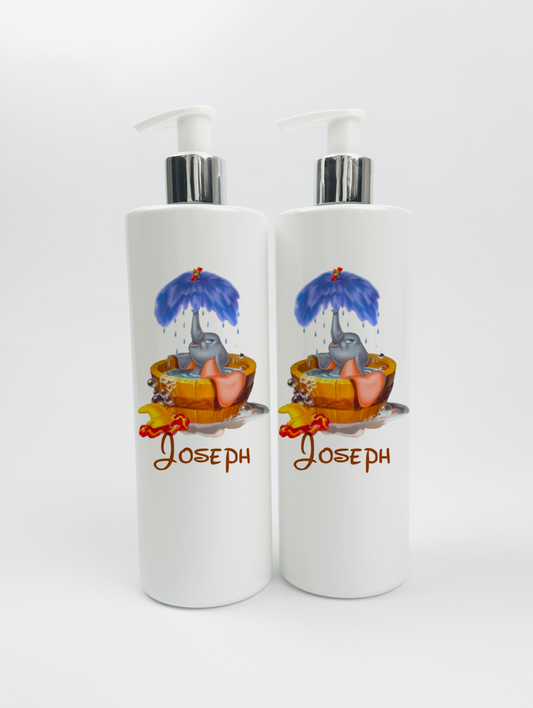 Ok baby bath personalised set D elephant vintage