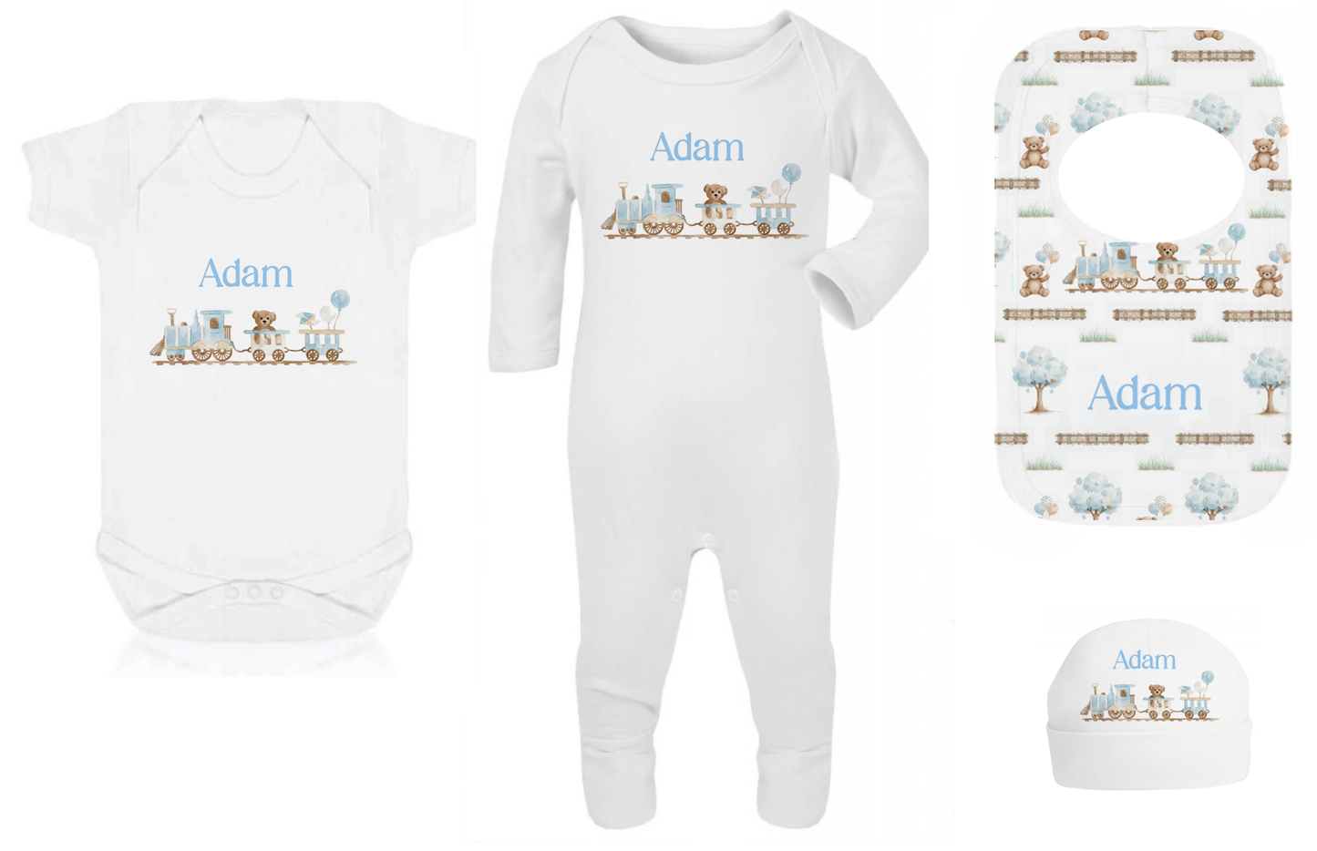 Shnuggle bath personalised set Train