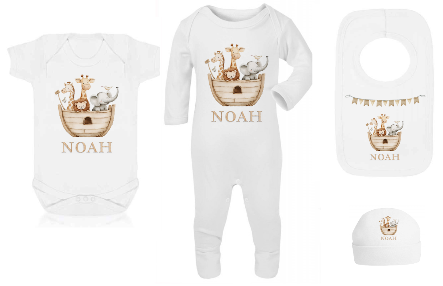 Ok baby bath personalised set Noah`s ark