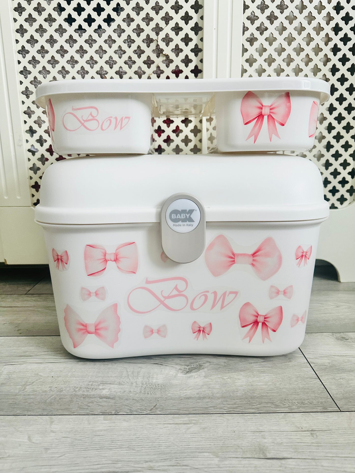 Shnuggle bath personalised set Bow