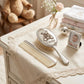 Engraved sliver brush and comb set