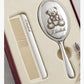 Engraved sliver brush and comb set