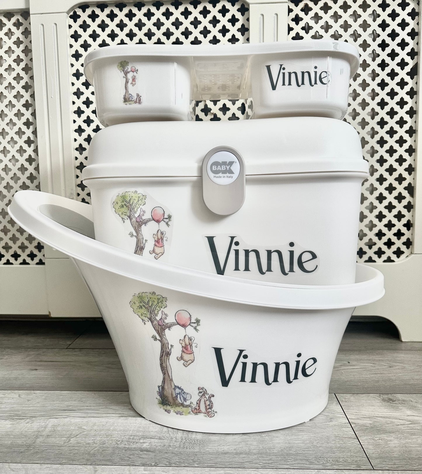 Shnuggle bath personalised set Disney winnie the pooh