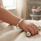Engraved sliver expandable baby bangle
