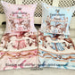Embroidered Name Pink carousel Blanket and pillow sets