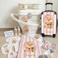 Shnuggle personalised baby bundle Stripe bear Pink