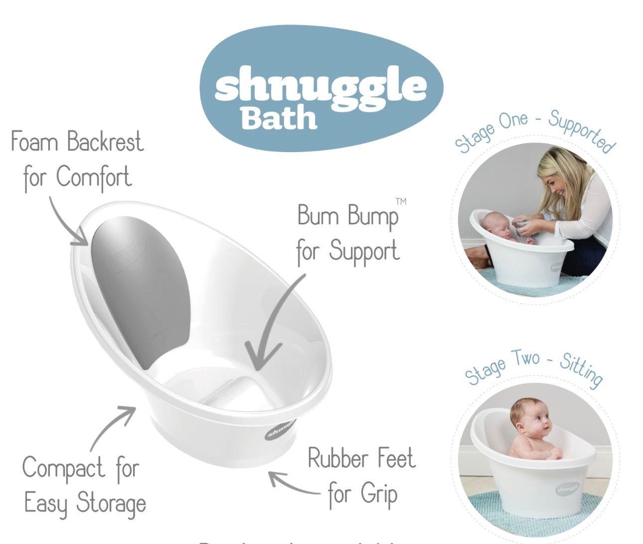 Shnuggle bath personalised set Lux blue