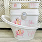 Shnuggle bath personalised set Lux Pink Throne Baby