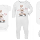 Shnuggle bath personalised set Designer pink bear
