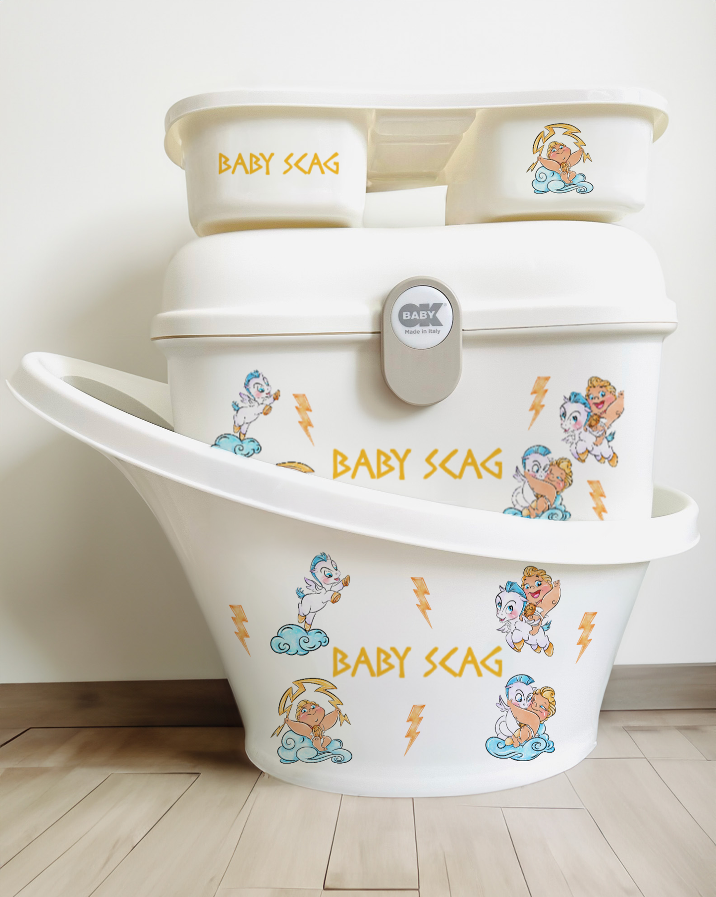 Shnuggle bath personalised set God of thunder