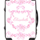 Personalised swirl Pink suitcase and changing bag